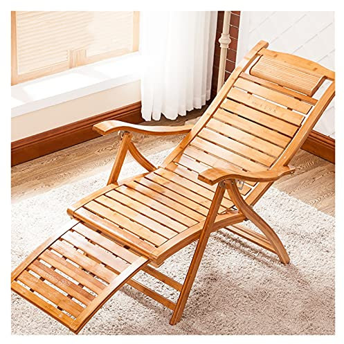 Sedia Sdraio A Dondolo In Legno Sedia da salotto pieghevole Bamboo, Patio Sedie a sdraio Bamboo Sedia a dondolo di bambù con poggiatesta, sedia a gravità zero Sedie a sdraio in legno Sedie a sdraio in