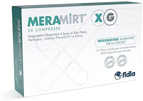 Fidia Farmaceutici MERAMIRT XG 20 Compresse, Integratore Alimentare, Stress Visivo da Digital Device