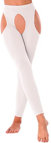 Yihuimin Damen Ouvert Strumpfhosen Hosenträger Strumpfhose Offenem Schritt Strapsstrümpfe Strapsstrumpfhose Slim Fit Pantyhose Weiß Einheitsgröße