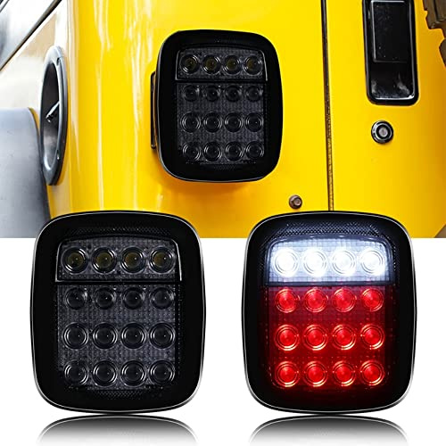 PNNNU 16 LEDs Universal Rücklicht Bremse Rückfahrlicht Für Jeep Wrangler YJ TJ CJ JK 2 Stück