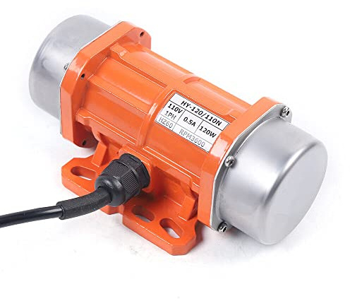 Concrete Vibrator Vibration Motor AC 110V 120W Electric Vibrating Motor Single Phase 3600 RPM Asynchronous Vibration Motor 6.6ft Cable for Shaker Table