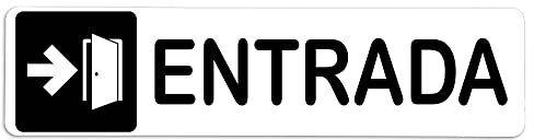 Becral® - Señal adhesiva de PVC ENTRADA | Placa puerta PVC BLANCO | Señal informativa | Cartel Puerta 200X50mm