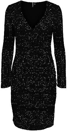 Pieces Damen Pcdelphia Ls New Wrap Dress Wickelkleid