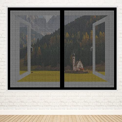 Fliegengitter für Dachfenster 75 x 125 cm Insektenschutz Fensternetz Mückennetz Fenster Frischluft halten für Dachfenster mit Reißverschluss, Schwarz