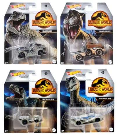 Hot Wheels Jurassic World Character Cars Set mit 4 Druckguss-Fahrzeugen von GRM80-956A Release