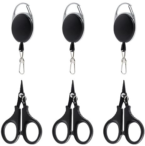 Goture Fliegenfischen-Werkzeug-Set beinhaltet Angelschere Zinger Retractor Combo, 420 Angelscheren für Angler