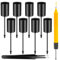 Dreamtop 8 portavelas de Adviento, soporte para velas de Adviento, de metal, negro, para velas de varilla de menos de 25 mm, con pinzas para coronas, arreglos de mesa