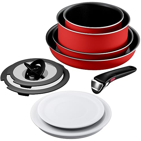 Batterie de cuisine 9 pièces Ingenio Paprika Red Tefal - Tous feux sauf induction - L1519292