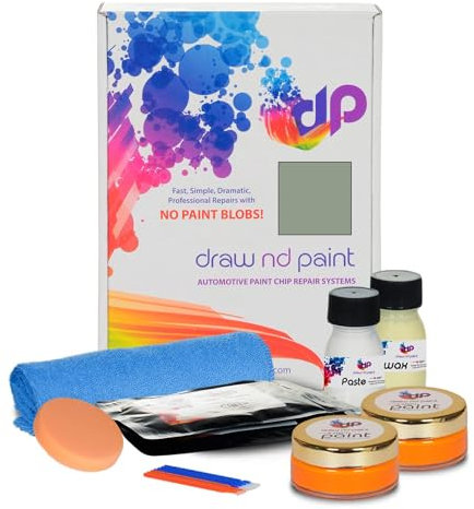 DrawndPaint Ausbesserungslack Lackreparaturset Kratzerentfernung Autolackreparatur Ausbesserung Steinschlägen Kratzern am Auto Lackstift geeignet für Vauxhall Bamboo Green Met - 3Lu, L