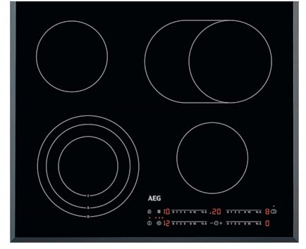 AEG Inbuild Kookplaat 60 cm Negro Vitrocerámica 7100 W 220-240 V AC Touch-Control Digitale Timer 1.5 m Snoer