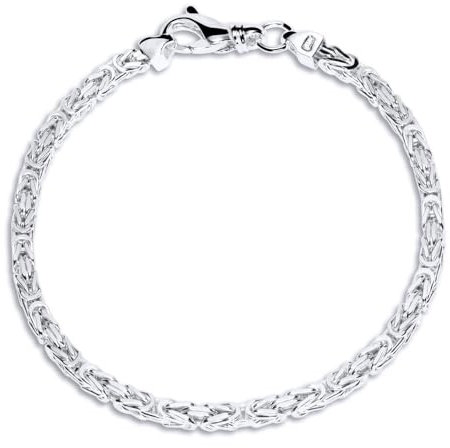 JEWLIX Königsarmband 925 Sterling Silber - Silberarmband 3.5mm -17cm KA0035