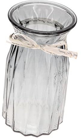 Ciieeo Vase Verre Coloré Style Nordique pour Table Grand Vase Hydroponique Décoratif pour Fleurs Pot Moderne pour Maison Et Bureau Gris