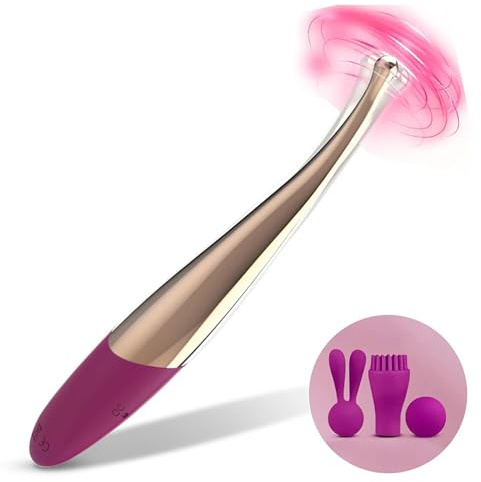 HXLXW Vibratoren mit Klitorisstimulation mit 3 Vibratorköpfe G-Punkt Vibrator mit 12 Vibrationmodi Vibration für Frauen Dildo Analvibrator Sexspielzeug für Paar leise(Lila)