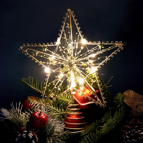 Sprinlot Weihnachtsbaum Spitze Stern, Weihnachtsbaum Topper, Christbaumspitze Stern, Baumspitze Weihnachten Sterndekoration Party Geburtstag