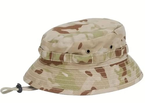 RALSPEC Cappello da pescatore mimetico deserto, con tesa corta, esercito britannico, cappello da sole, cadetto, MTP, softair, mimetico, boonie, Mimetico, Taglia unica