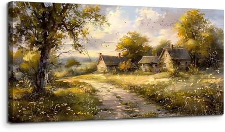 MHARTK66 Modern ästhetische Bilder Wohnzimmer Landschaft Gemälde 50x100 cm | pflanzen als motiv, leinwandmaterial, hd-druck, leicht aufzuhängen, einfache montage, für viele räume, gute geschenkidee