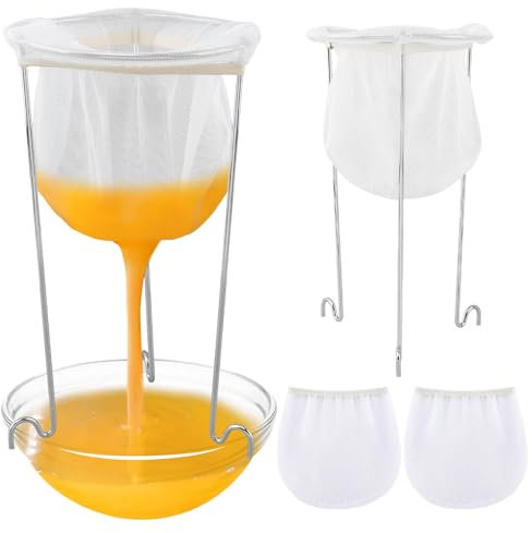Jelly Strainer Stand with 3 Reusable Staining Bags,Stable Strainer Sieve Stand Kit,Reusable Food Filter Bag Jelly Bags, for Straining Juice Yogurt Cheese Broth Nut Milk