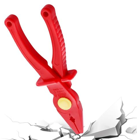 Isolierte Spitzzange – Spitzzange für Elektriker, Spitzzange isoliert, 1000 V | Robuste Antimagnetische, elektrische Zange, lange Spitzzange