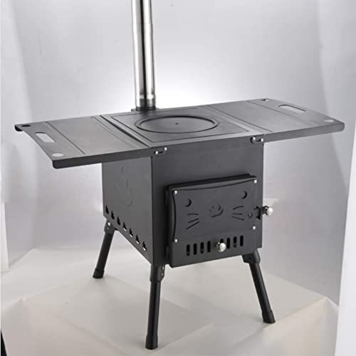 Poêle à Bois, poêle à Bois Portable, poêle de Camping, poêle à Palette, Chauffage de Tente, poêle de randonnée Autonome léger pour Chauffage de Tente, poêle avec tuyaux pour l'extérieur