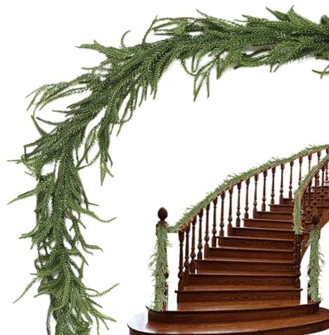 Weihnachtsgirlande für Treppengeländer,Weihnachtsgirlande | Künstliche grüne Girlande - -Dekoration, Feiertagsgirlande, weihnachtliche Tafelaufsätze, Kamindekoration für Kaminsimse, Treppengeländer, T