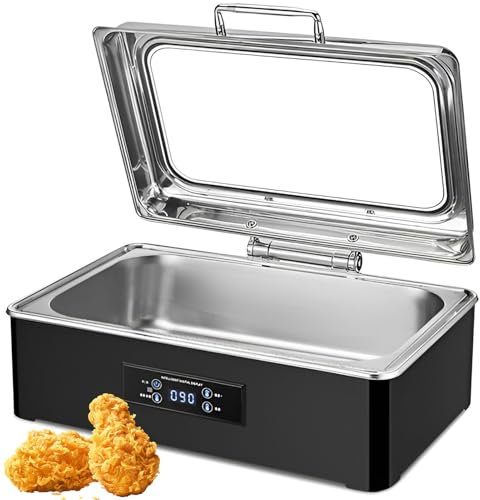 QUTBAG Réchaud électrique 500 W, 35~90 °C réglable en Acier Inoxydable, Chauffe-Aliments, poêle de Cuisine Commerciale, pour Restaurant, Restauration, fêtes, banquets 13.5L Single Grid