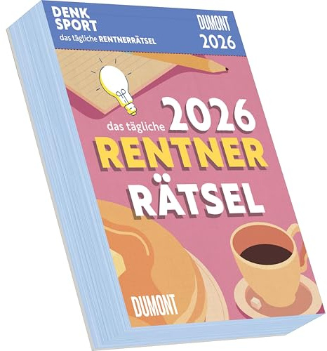 DUMONT - Das tägliche Rentnerrätsel 2026 – Tagesabreißkalender 12 x 16 cm, Rätselkalender mit 313 Seiten für Rentner und Rätselfreunde