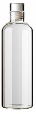 Vllcsla Bouteille d’eau en Verre 1000ml, 750ml, 500 ml, Transparente Bouteille en Verre Borosilicaté avec Bouchon, Étanche, Réutilisable, Scellé, pour Boissons Chaudes et Froides, Liquides, Jus