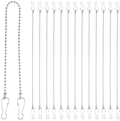 DECHOUS 24 Stück Hängende Ketten Mit Haken - 28 Cm Metall Hängeketten Für Blumenampeln - Fensterbilder Und Glasmalerei Aufhängungsketten in Silberfarben