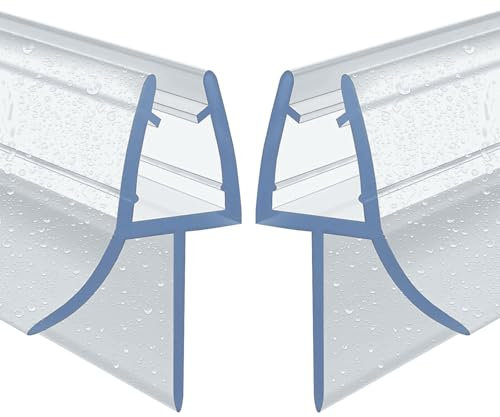 NIAWECAN Shower Screen Seal Strip, 2 Pcs Clear Shower Door Seal Strip for 4-6mm Glass, Adjustable Shower Glass Seal Strip Covers up to 20mm Gap, Replacement Shower Seal with 90cm Length (Straight)