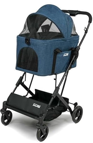 Passeggino compatto 2 in 1 Innopet per cani e gatti - Passeggino pieghevole per animali con borsa da trasporto rimovibile - Passeggino leggero per animali di piccola e media taglia fino a 20 kg