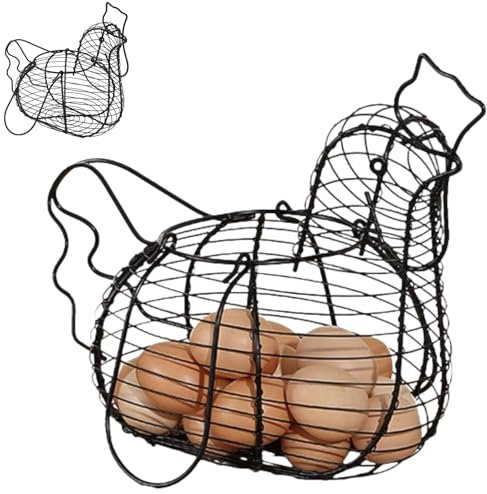 Cesta Porta Huevos, Multifuncional Y Práctica Huevera Alambre, Cesta Para Huevos Gallina Alambre, Cesta De Almacenamiento De Huevos, Huevera Gallina Metal Para Guardar Alimentos Y Huevos