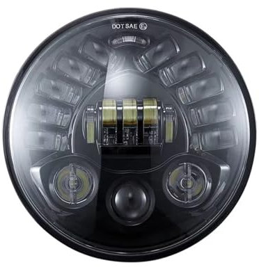 Fari Moto Per BMW Per R Per NineT Per R9T Faro A LED Da 7 Pollici Adaptive Round Moto Proiettore A Led Faro High Low Beam Fanale Proiezione Moto(Nero)
