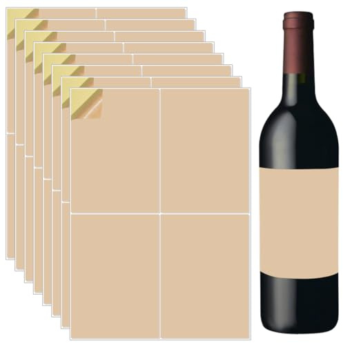 Beebeecraft 20 Blatt Weinflaschen Kraftpapieretiketten Bedruckbar Hell 6x480cm Bedruckbares Kraft Aufkleberpapier Selbstklebende Aufkleber Für Klassische Bordeaux Burgunder Und Champagnerflaschen ({3}