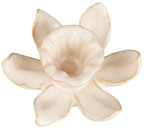 Kerzenhalter f/2,2 cm Kerze Daffodils butter cream H: 4,3 Ø: 11,5