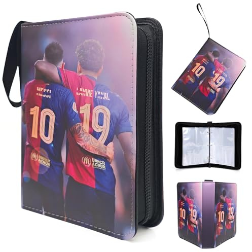 Ronronner Sammelalbum für Fußball, Karten Sammelalbum mit Reißverschluss und 50 Herausnehmbare Hüllen für 400 Karten – Ideal für Jungen von 6 bis 10 Jahren – Perfektes Fußball Geschenk - C