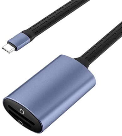 Lector de tarjetas USB C TF de 2 ranuras, adaptador de memoria tipo C con puerto USB lectura simultánea para tarjeta de PC