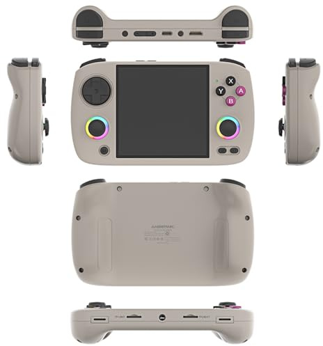 RG CubeXX Consola Retro Portatil, Pantalla IPS de 3.95 Pulgadas, Consola de Videojuegos Portátil con Sistema Linux de Código Abierto, Tarjeta TF de 64GB, 20000+ Juegos Clásicos(Gray,64+128)