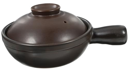 Cacerola de Cerámica Marrón de 650ml Asa, Olla Tradicional