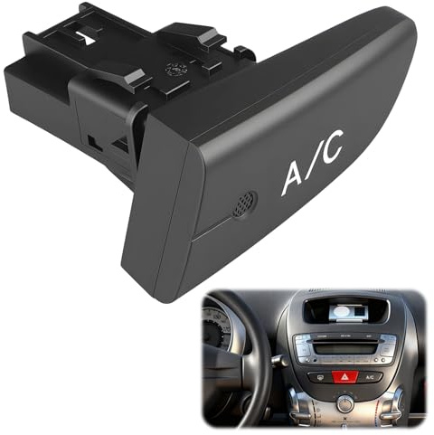 Interruptor de Control de Aire Acondicionado A/C con tapa, 6554KX | Interruptor de Botón del Sistema A/C, compatible con Ci-troen C1 2005-2014 Peu-geot 107 Toyota Aygo Mk1 2005-2014