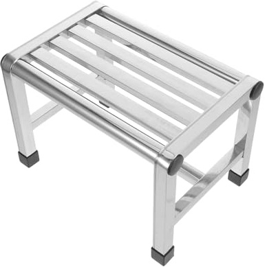 POPETPOP Tabouret de Étanche en Acier Inoxydable Épais 285X201X26 CM Petit Banc Polyvalent pour Salle de Bain Marchepied Antidérapant Adapté Personnes Âgées et Garçon et Filles