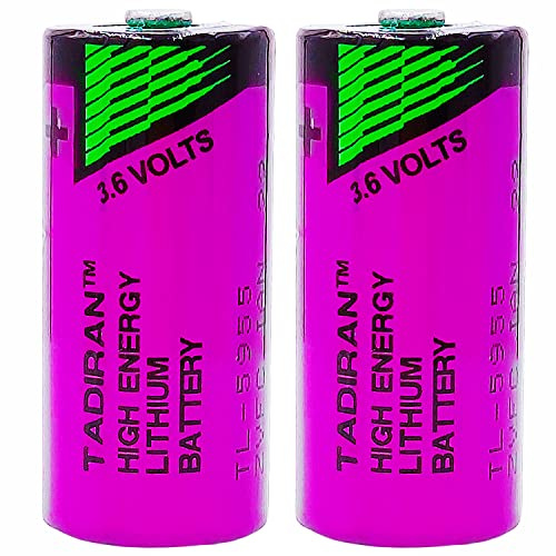 (2 Pack) TL-5955 Battery 3.6V 2/3 AA 1650mAh for Tadiran 3.6 Volt Lithium Battery TL-5955