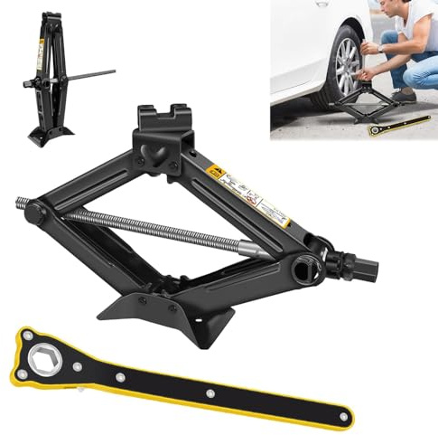 Woniyal 1 Set Scherenwagenheber mit Ratschenschlüssel für VW Taigo CS I 2021-2024, Pannenhilfe Reifenwechsel 2 Tonnen Hubhöhe 11-39cm Stahl