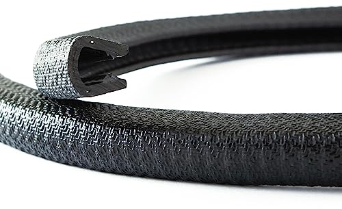 EUTRAS Kantenschutz 6-8 mm Schwarz – Selbstklemmendes U-Profil ohne Kleber, PVC mit Stahlkern, Türkantenschutz Auto, Schutzleiste für Blech, Metall, Möbel & Karosserie