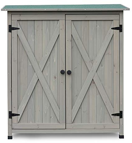 HABAU Gartenschrank Flora, hellgrau, 110 x 55 x 117 cm