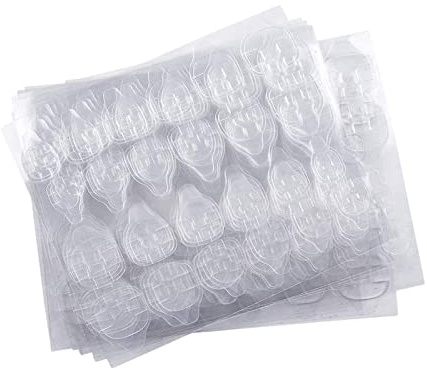 10 Sheets (240pcs) Double-Side Nail Glue Sticker, Kalolary Nail Glue Jelly Gel Tape Adhesive Tabs Nail Glue Transparent Flexible Adhesive Fake Nails Tips for Manicure