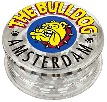 The Bulldog Amsterdam Plastic Grinder | 3 Parts Clear Acrylic Plastic Grinder for King Size Rolling Papers