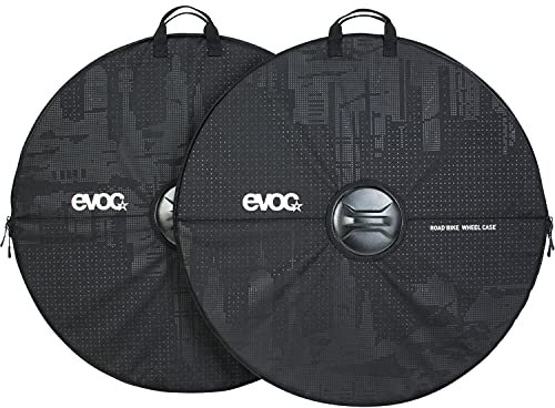 EVOC ROAD BIKE WHEEL CASE Laufradtasche, Transport von Laufrädern (2 Fahrradkoffer, sicherer Transport durch verstärkten Achsenschutz, kombinierbar mit EVOC BIKE TRAVEL BAG, Fahrrad Zubehör), Schwarz