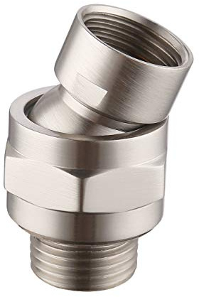 KES Shower Head Swivel Ball Adapter, Brass Shower Connector Ball Joint Adjustable Shower Extension Universal Component Brushed Nickel, PSB101-BN | Shower Arm Extension Universal Component Brushed Nickel, PSB101-BN