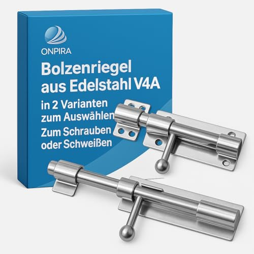 Bolzenriegel aus Edelstahl V4A in 2 Varianten zum auswählen zum Schrauben oder zum schweißen (Zum Anschweißen)