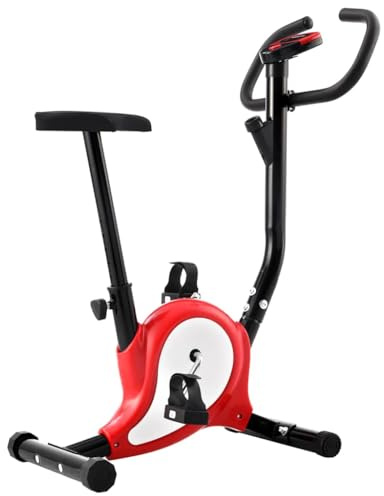 vidaXL Exercise Bike with Belt Resistance Hometrainer Home Cardio Bicycle GYM Workout Ergometer Machine Fitness Cardio Bike Sporting Equipment Red